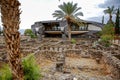 The Pilgrimage Church of St. Peter, archaeological site of Capernaum Royalty Free Stock Photo